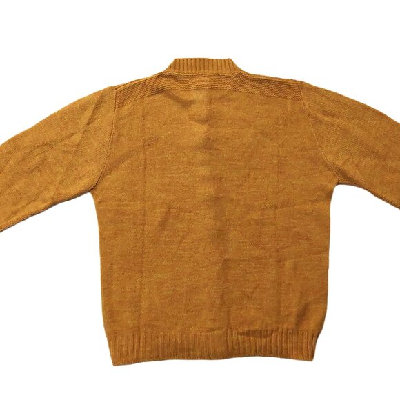 Pure Vintage 1940s-1950s Woven Yellow & Orange Long Sleeve Cardigan Sweater - Picture 5 of 12